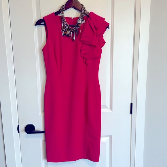 Calvin Klein Fushia Pink Cocktail dress - mint condition! - Picture 1 of 3